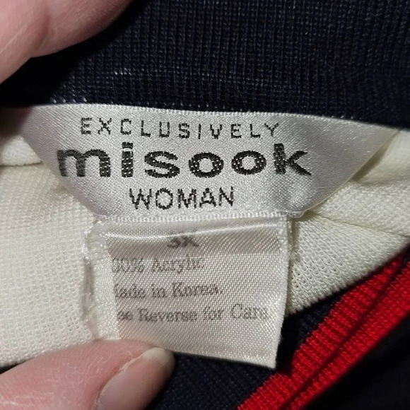 Exclusively Misook Woman Womens Red White Blue Open Cardigan 3X *Spots* - Picture 5 of 5